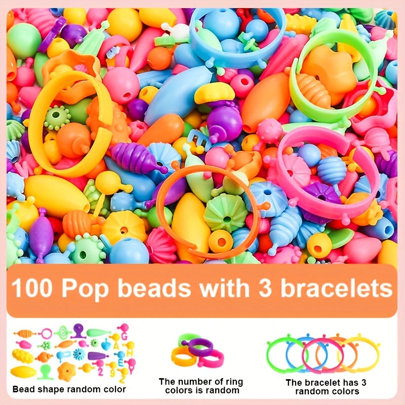 Snap Button Bead Kit | 100/370pc Click-Together Jewelry Set