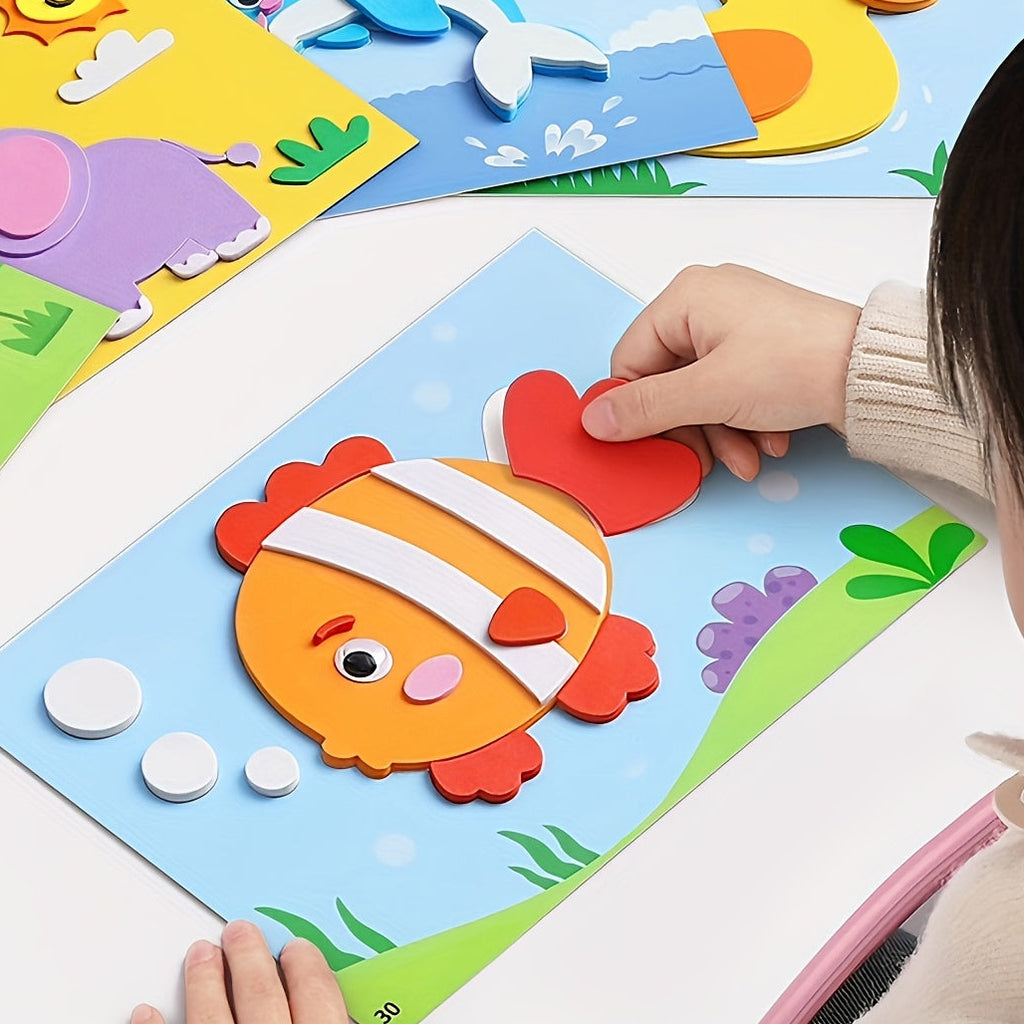 3D Animal Sticker Kit | 10-Pack Layered EVA Scenes