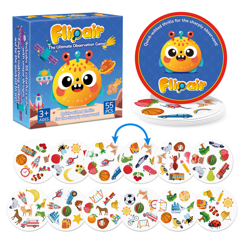 Kids Matching Card Game | 55-Card Memory & Concentration Deck