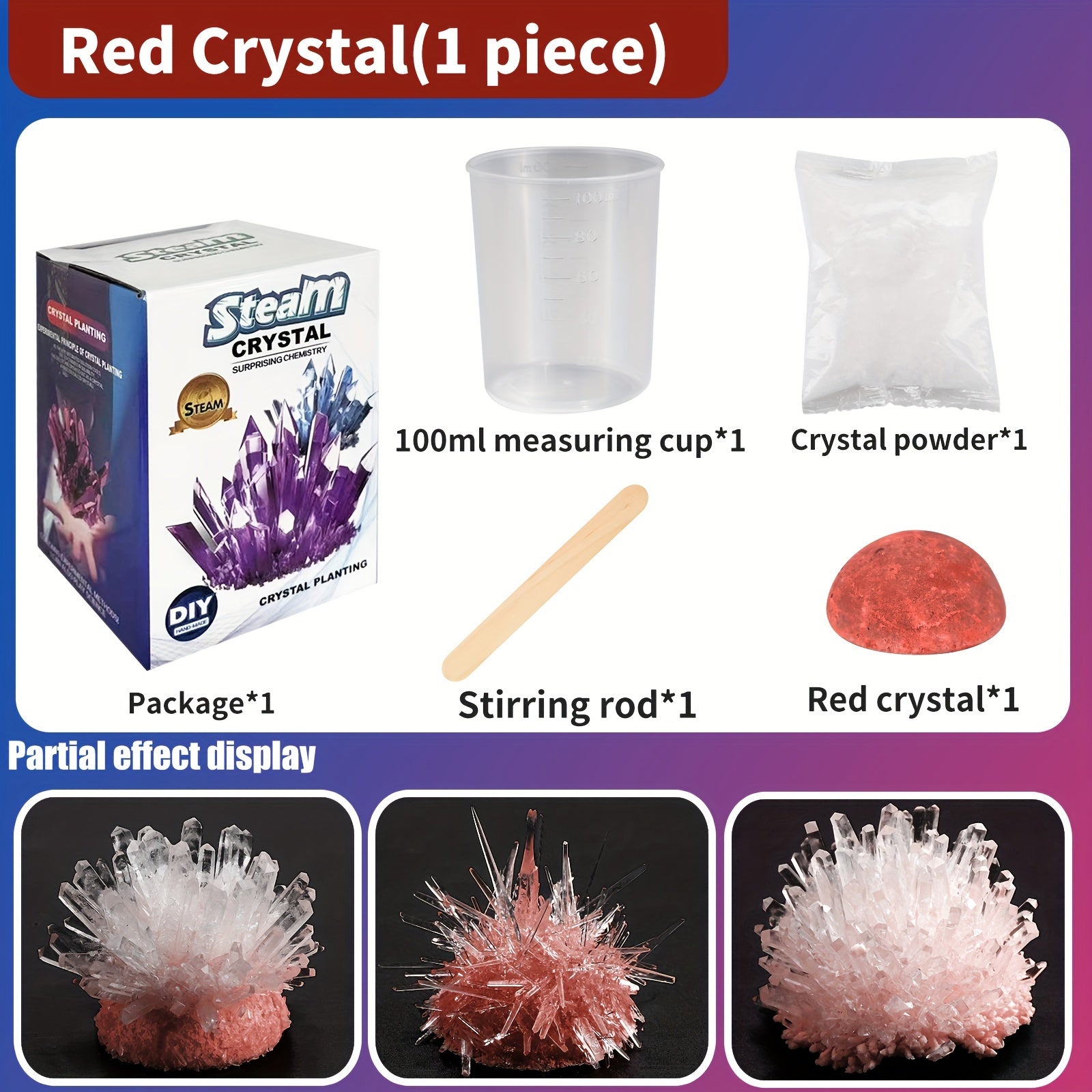 Crystal Growing Science Kit | Kids Colorful Crystal Experiment Set