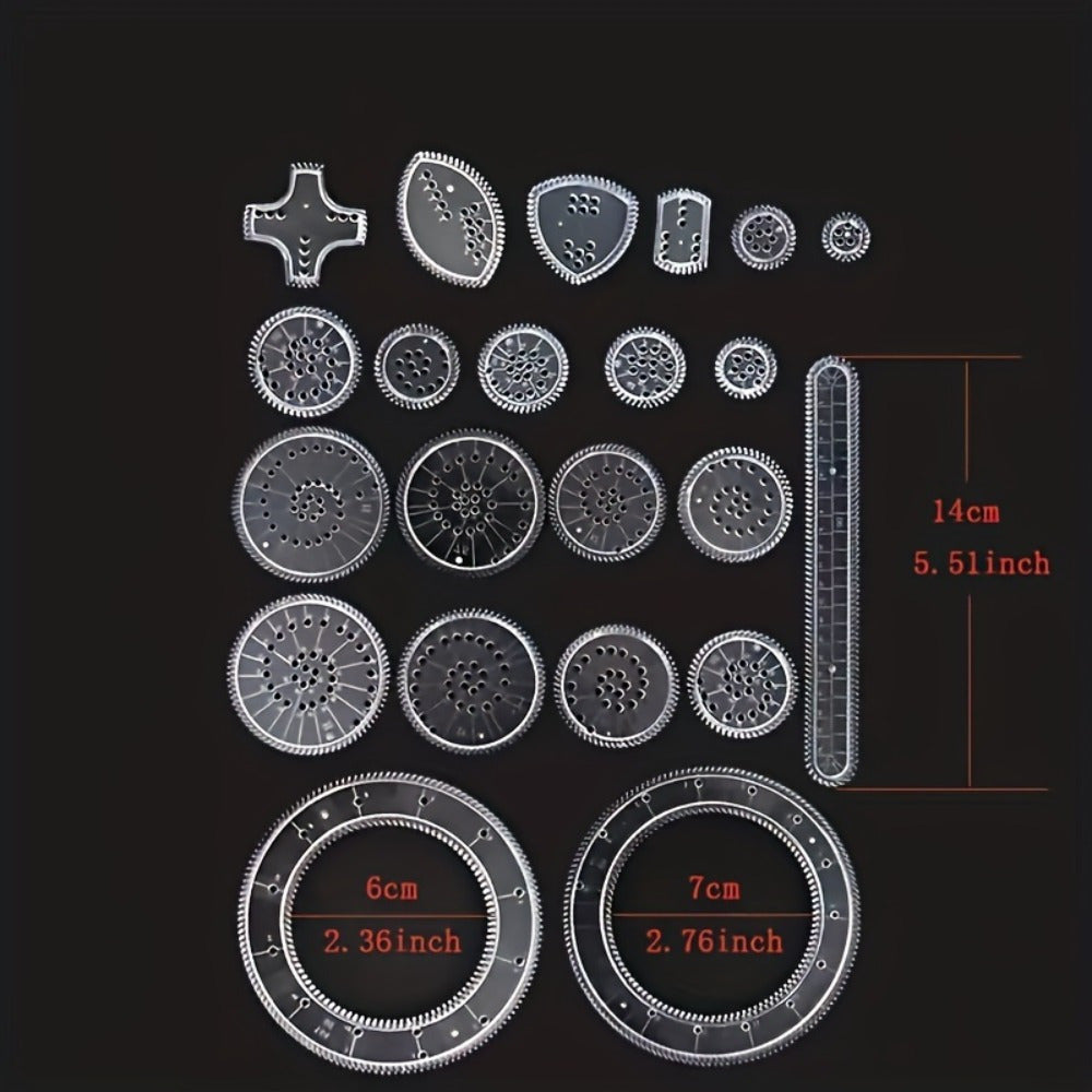 Spiral Drawing Ruler Set | 22pcs Magic Spiral Art Templates