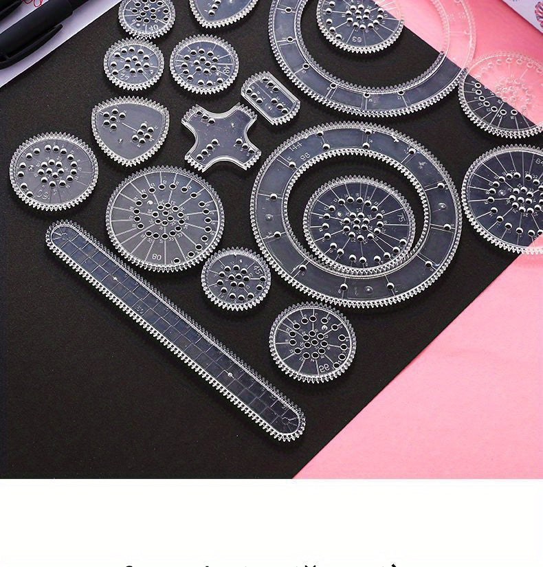 Spiral Drawing Ruler Set | 22pcs Magic Spiral Art Templates