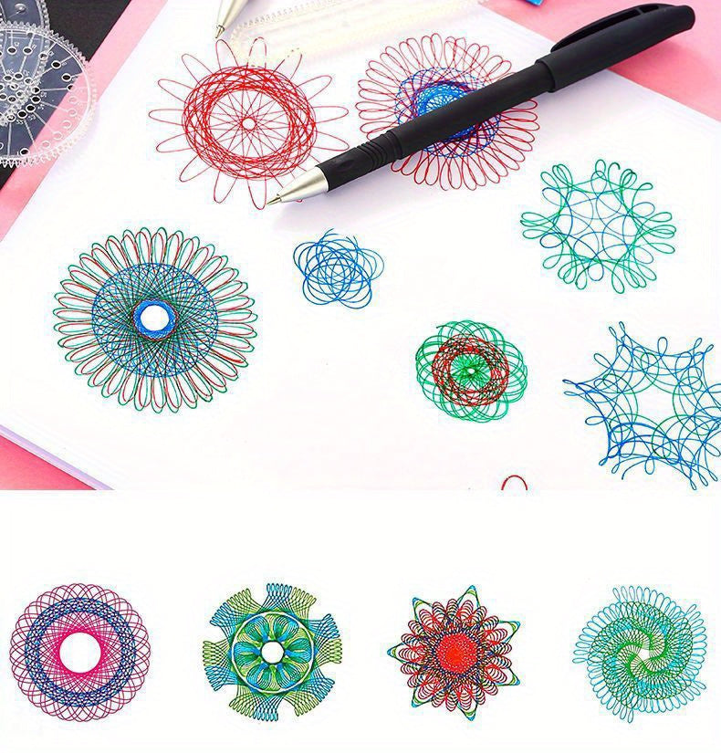 Spiral Drawing Ruler Set | 22pcs Magic Spiral Art Templates