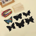 Rainbow Butterfly Scratch Art Set | DIY Color-Reveal Kit (Bamboo Stylus)
