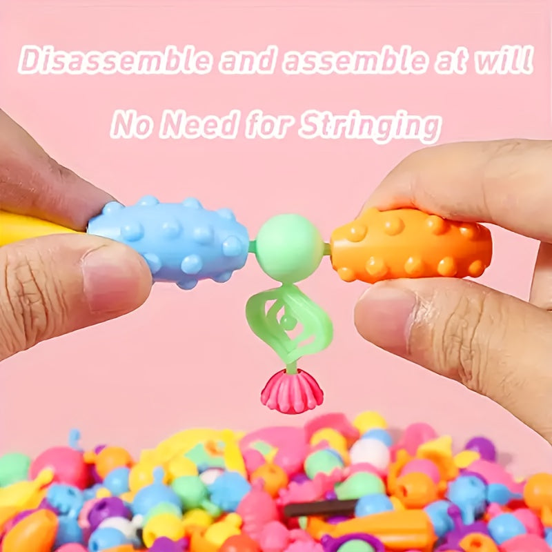 Snap Button Bead Kit | 100/370pc Click-Together Jewelry Set