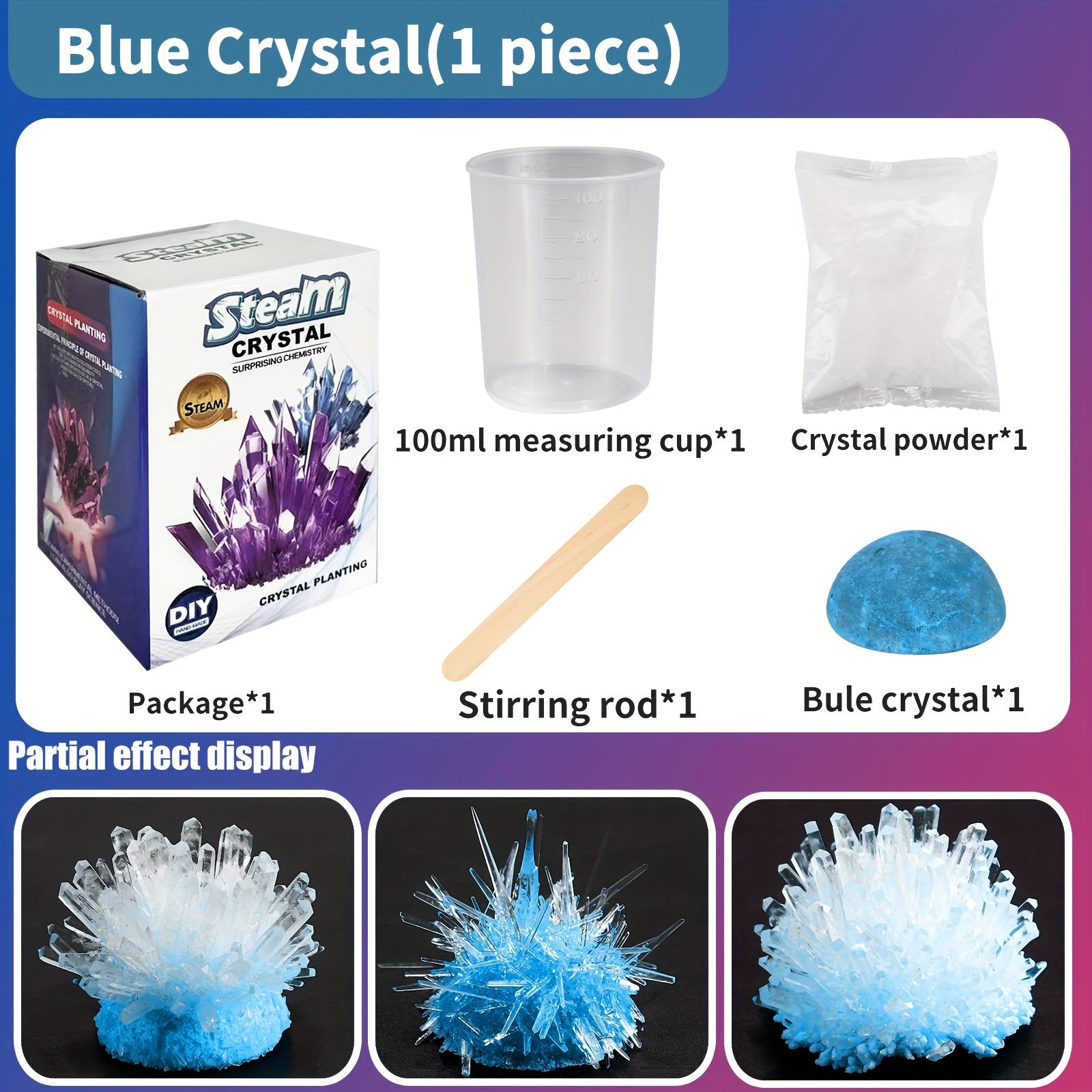 Crystal Growing Science Kit | Kids Colorful Crystal Experiment Set