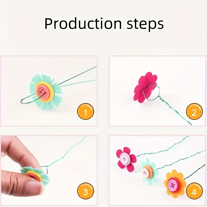 Button Bouquet Craft Kit | 40-Button DIY Flower Arrangement