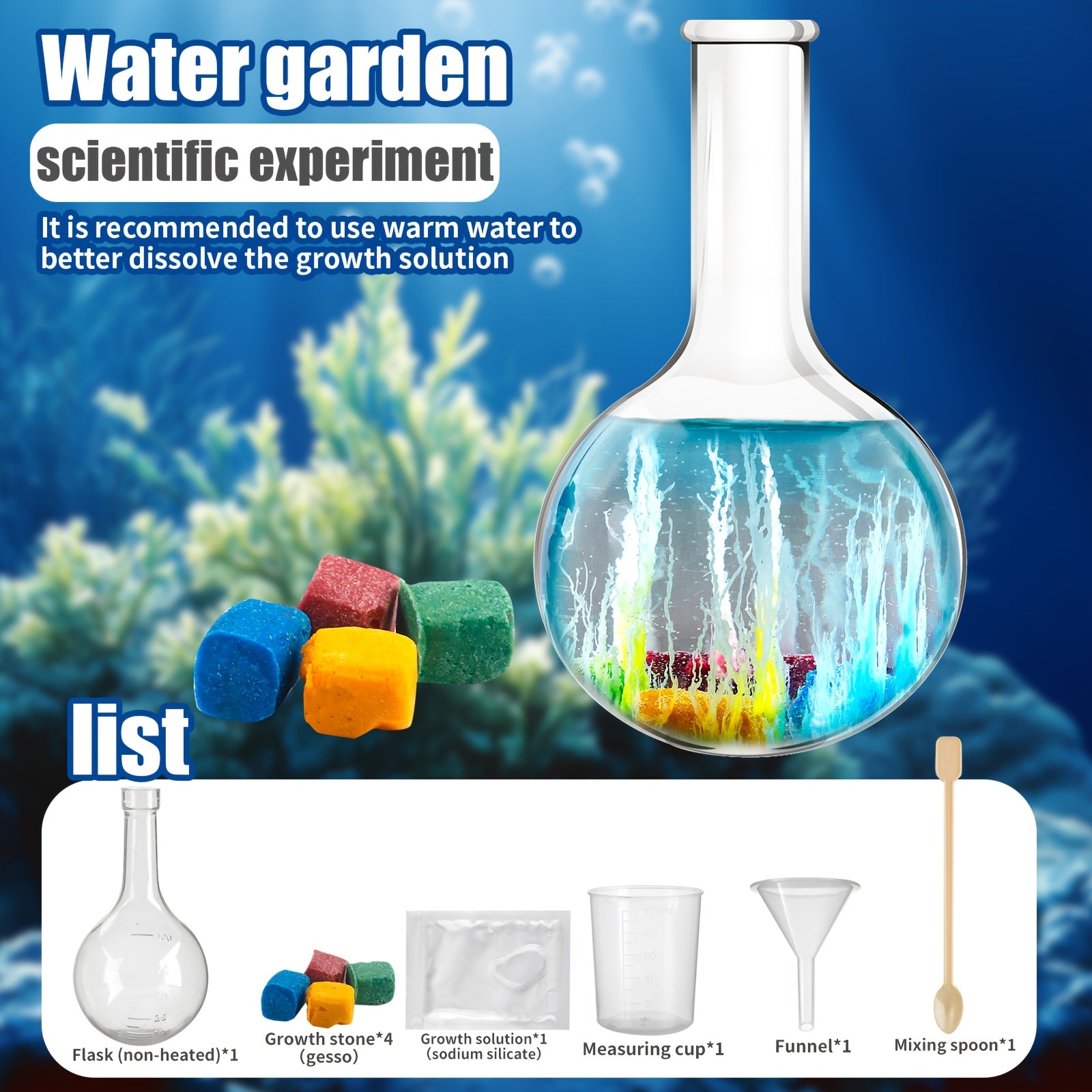 Underwater Magic Growth Stones | Water Garden Crystal Experiment Kit