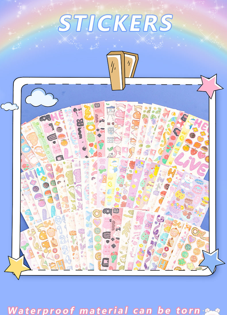 Glitter Keychain Sticker Kit | Gradient DIY Charms with Stencils