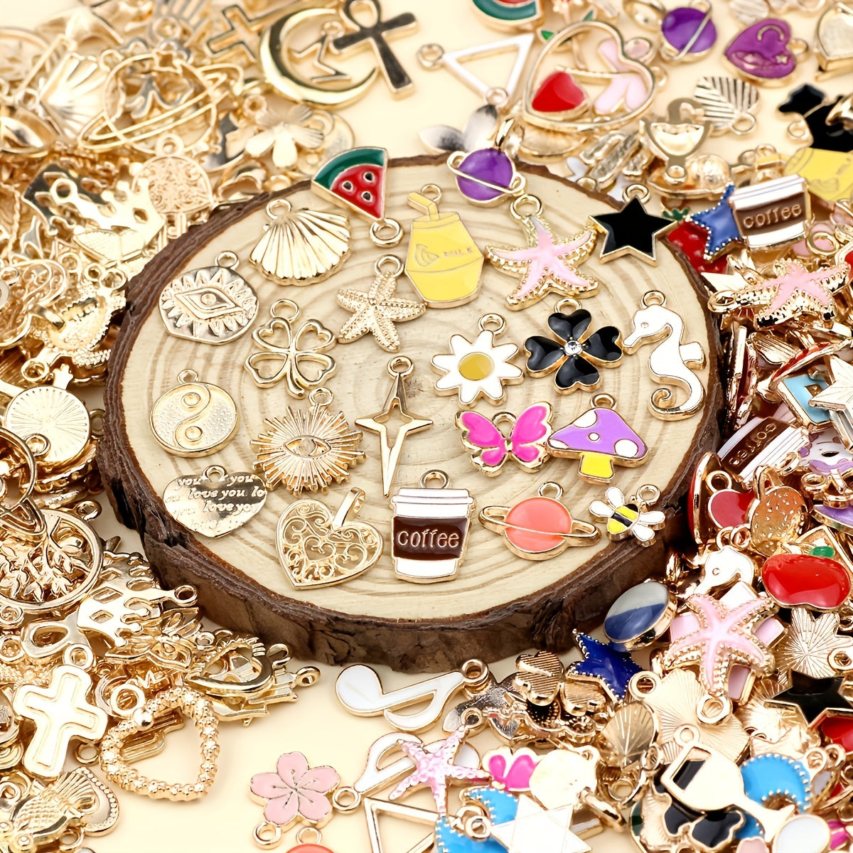 Metal Charm Bead Mix | 8/18/48/98pcs Alloy Pendants for DIY Jewelry