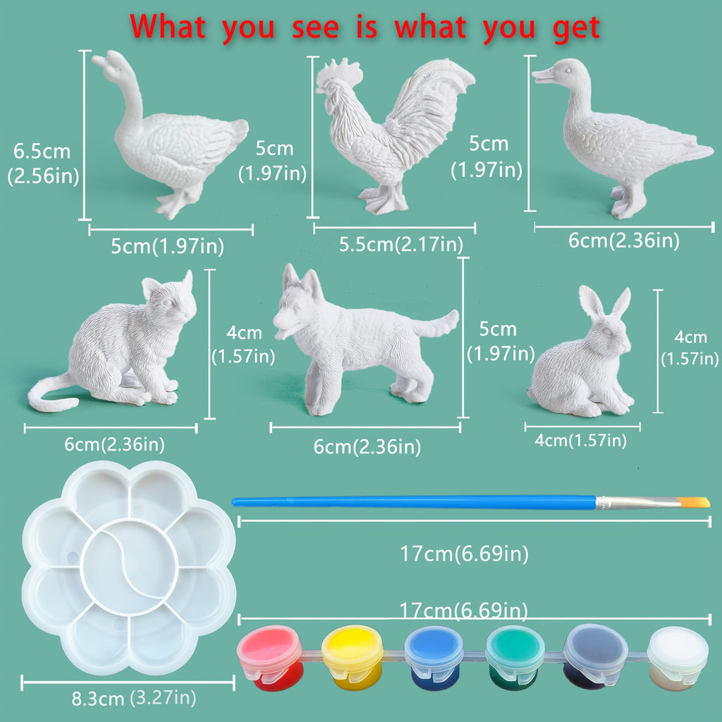 Washable Animal Painting Kit | 9pc Repaintable Figures Set
