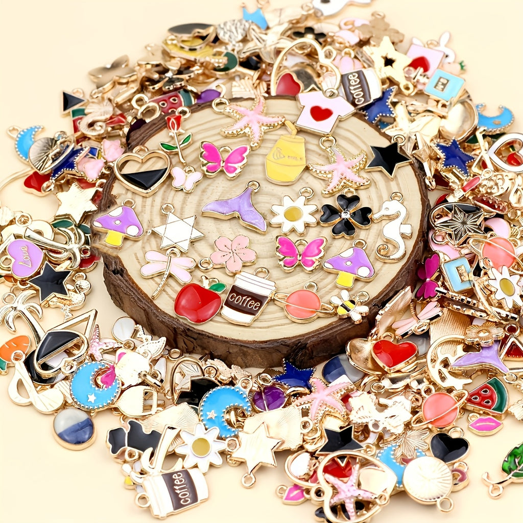 Metal Charm Bead Mix | 8/18/48/98pcs Alloy Pendants for DIY Jewelry