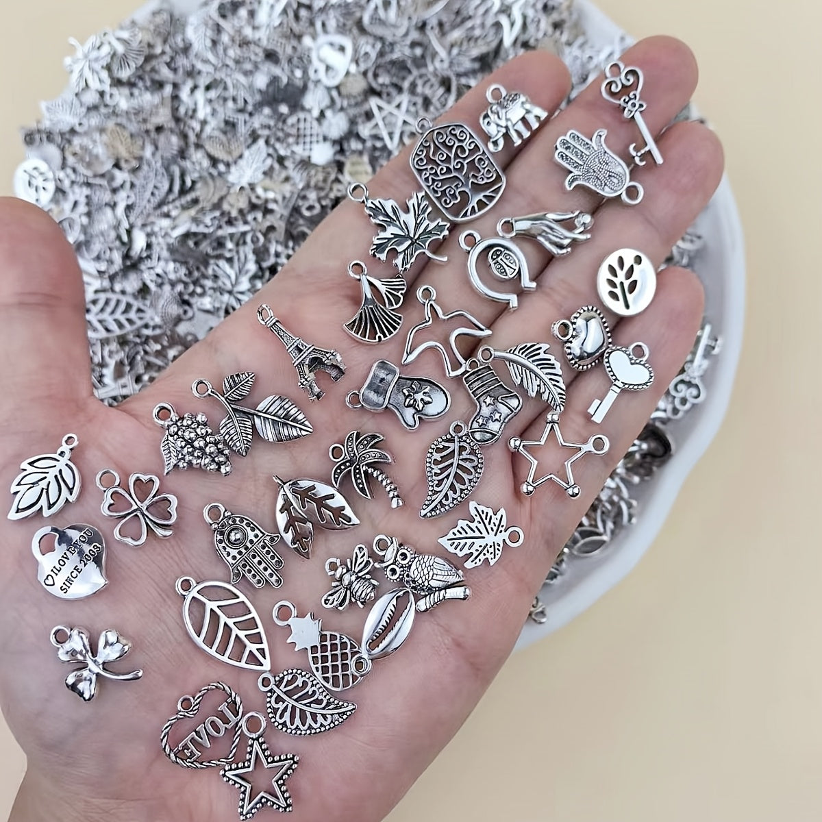 Metal Charm Bead Mix | 8/18/48/98pcs Alloy Pendants for DIY Jewelry
