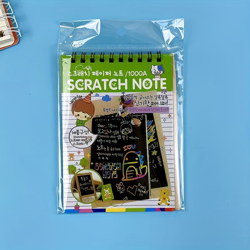Scratch Art Book | 10-Page Rainbow Doodle Reveal Kit