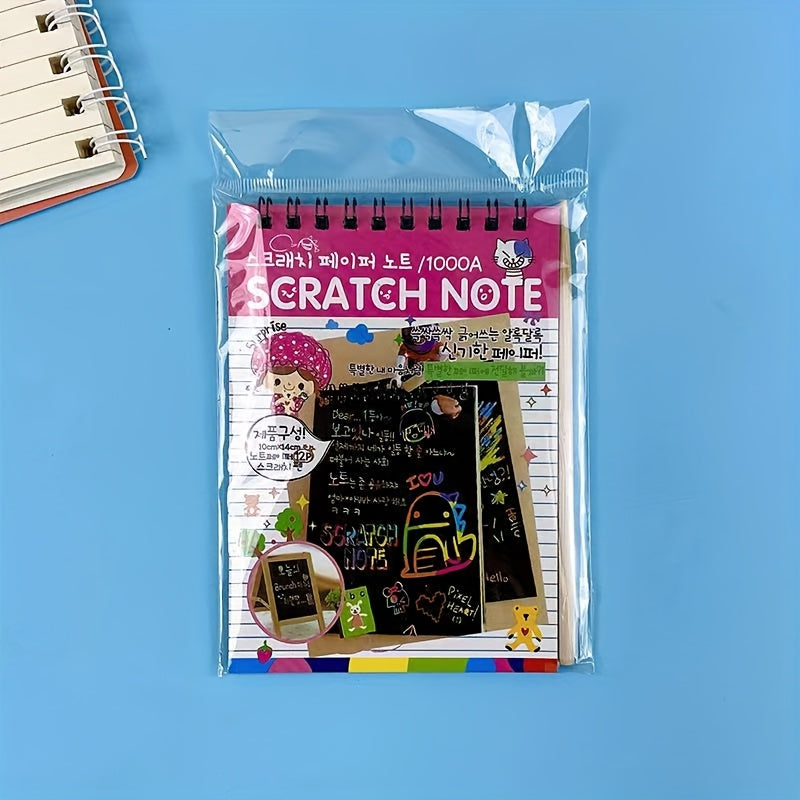 Scratch Art Book | 10-Page Rainbow Doodle Reveal Kit