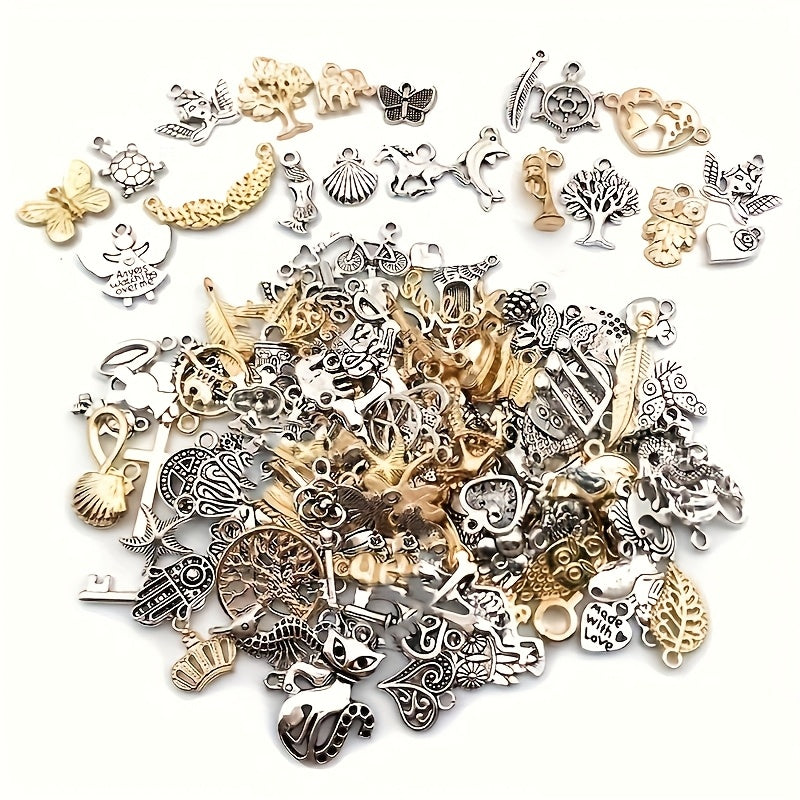 Metal Charm Bead Mix | 8/18/48/98pcs Alloy Pendants for DIY Jewelry