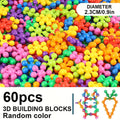60/100/200pcs of 3D Snowflake Interlocking Puzzle Building Blocks Set - an Educational Plastic Assembly Toy Suitable for Gifts During Easter, Christmas, And Halloween