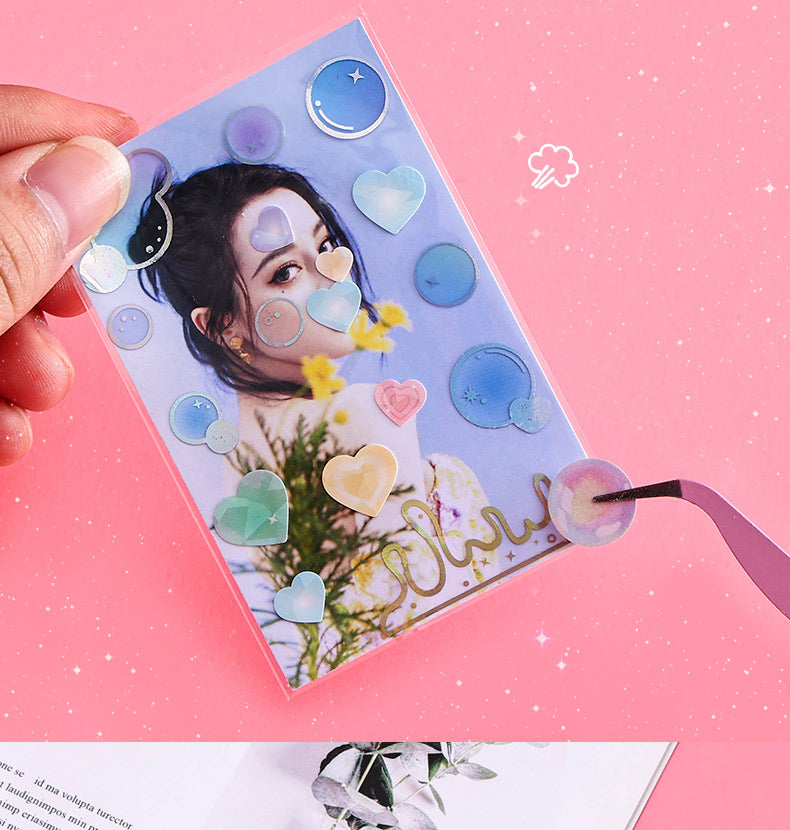 Glitter Keychain Sticker Kit | Gradient DIY Charms with Stencils