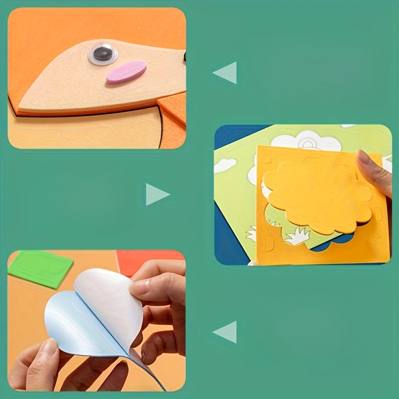 3D Animal Sticker Kit | 10-Pack Layered EVA Scenes