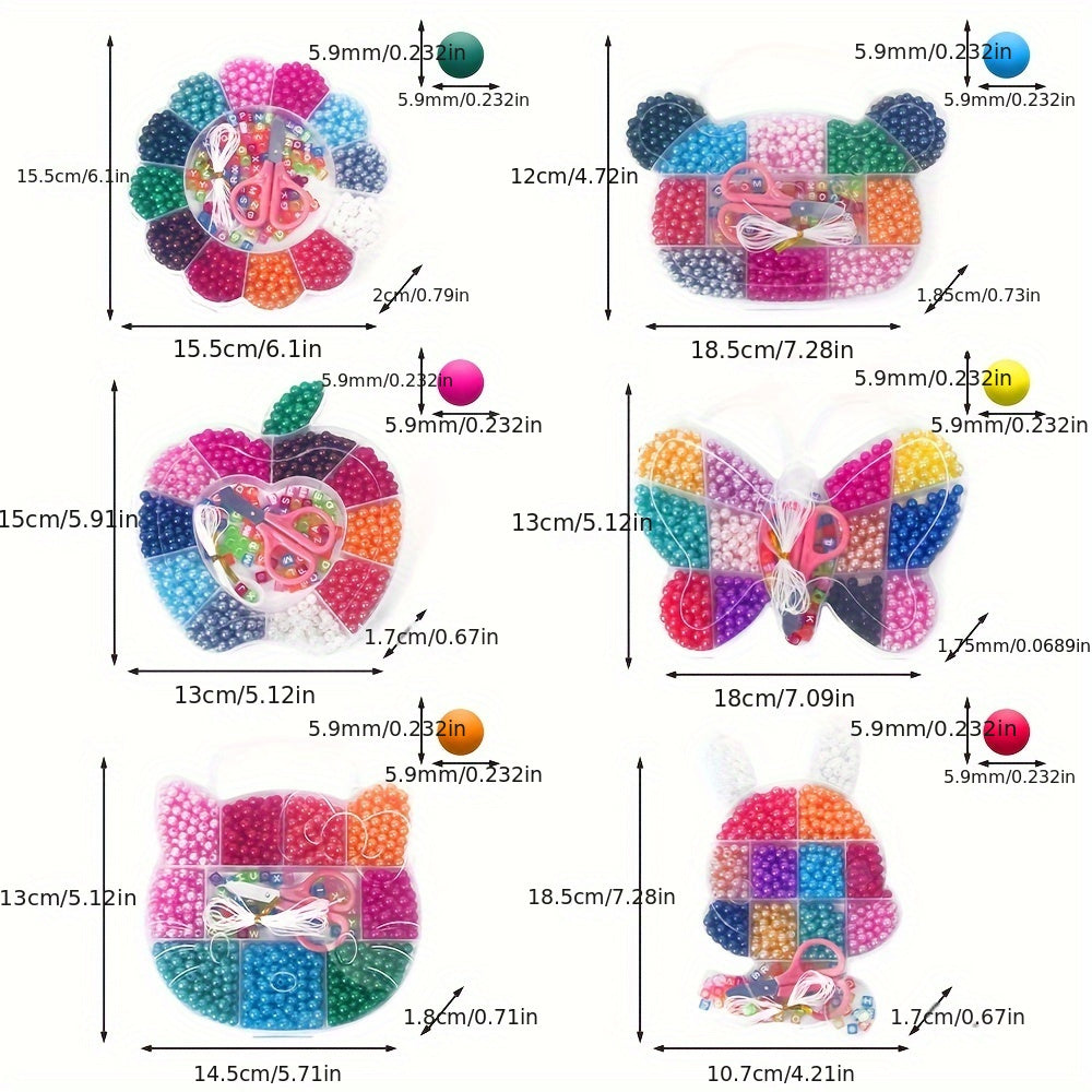 Colorful Pearl Bead Mix | ~720pc Animal/Fruit Shapes