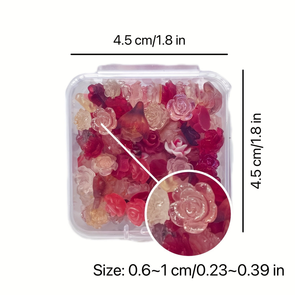 Resin Charms Mix | 35/100pcs Floral & Butterfly Craft Embellishments