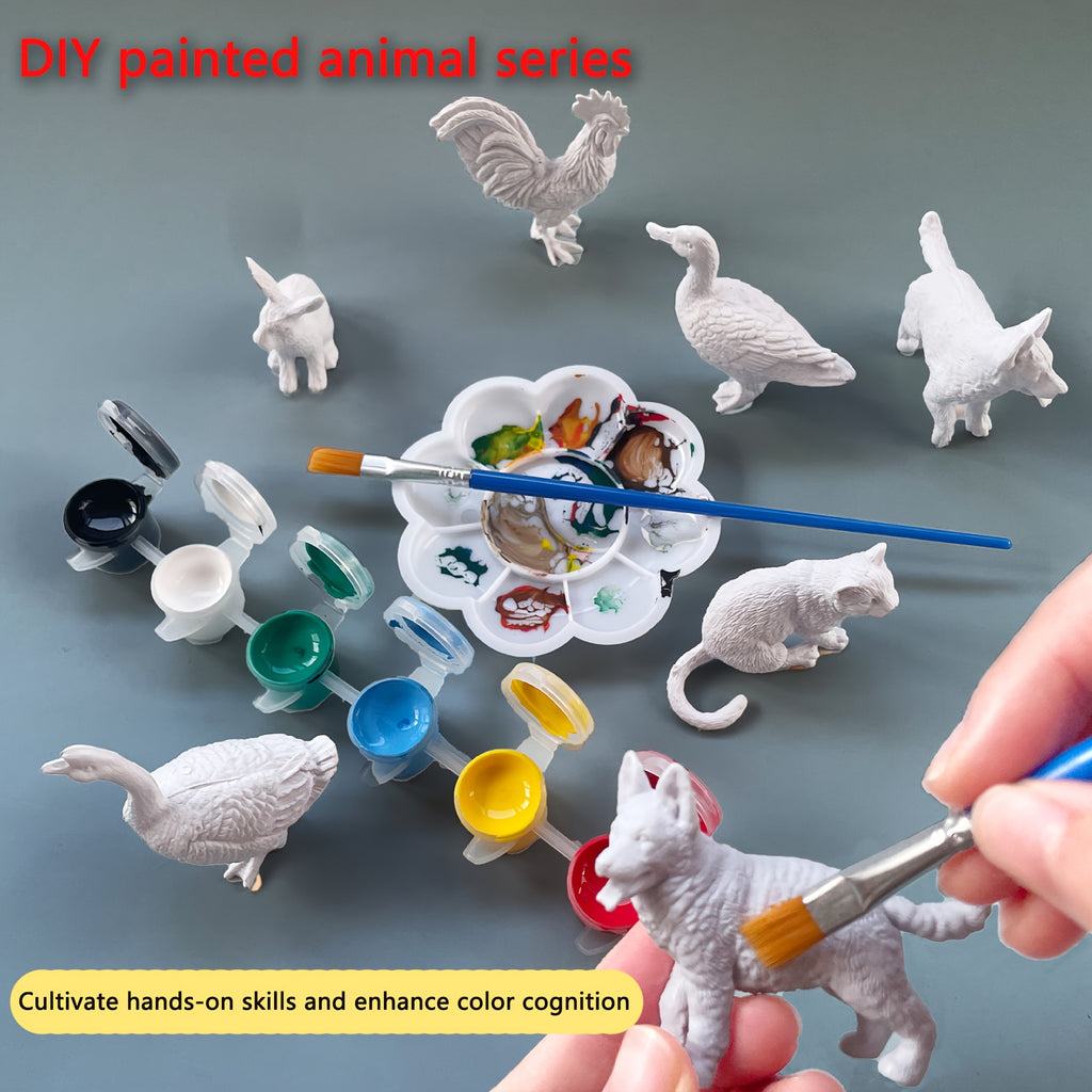 Washable Animal Painting Kit | 9pc Repaintable Figures Set