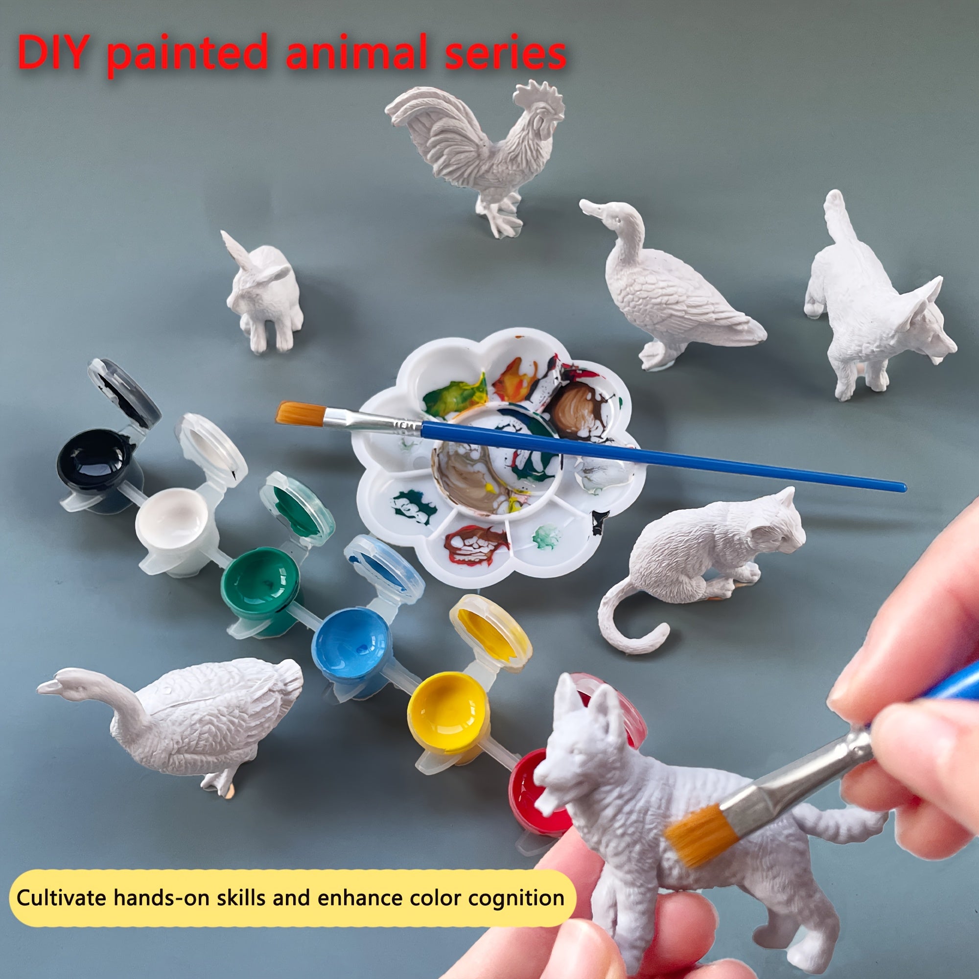 Washable Animal Painting Kit | 9pc Repaintable Figures Set