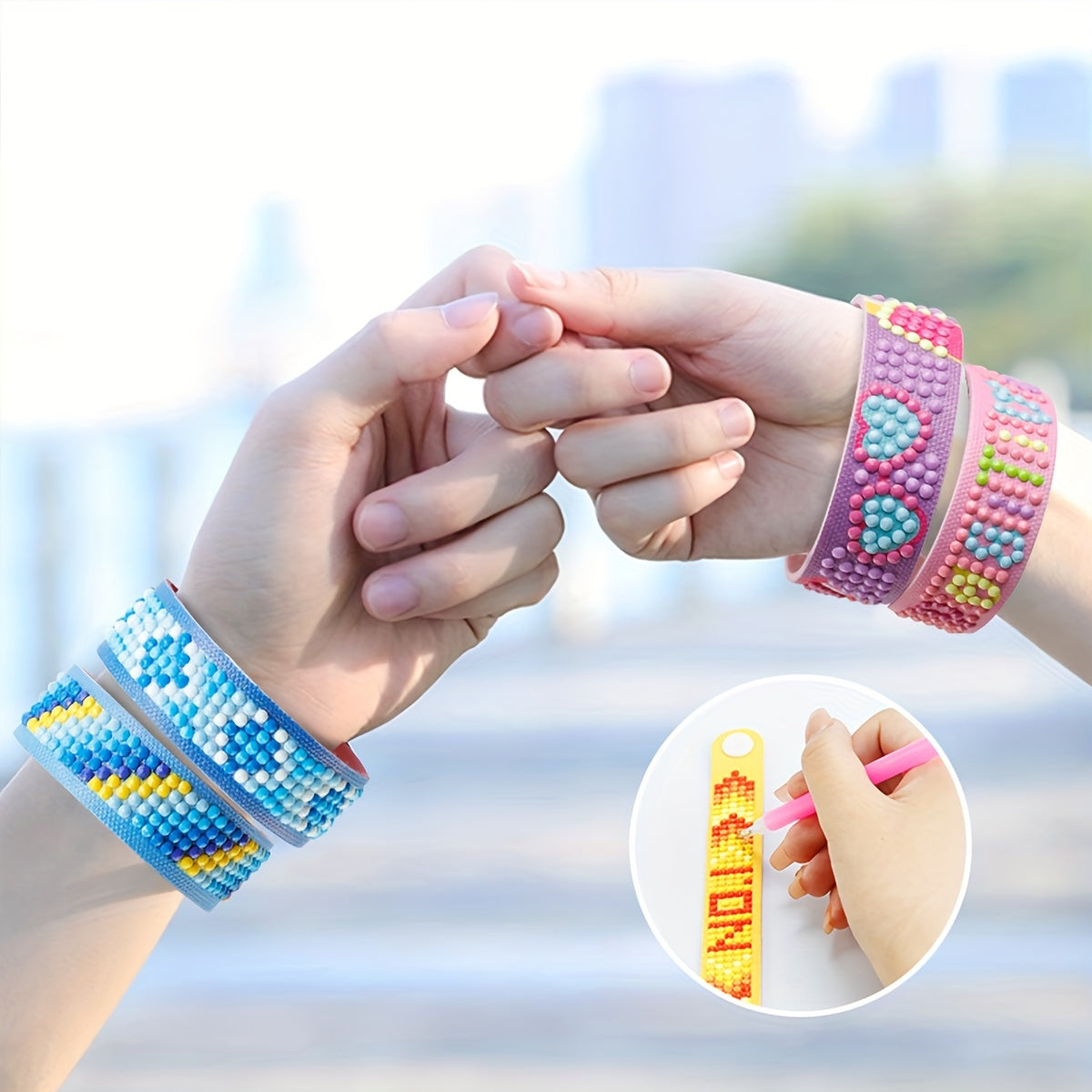 Diamond Painting Bracelet Kit | 3pcs Snap-On Sparkle Bands