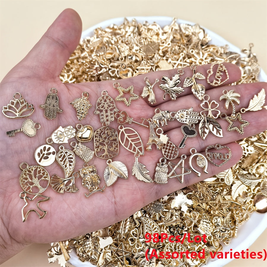 Metal Charm Bead Mix | 8/18/48/98pcs Alloy Pendants for DIY Jewelry