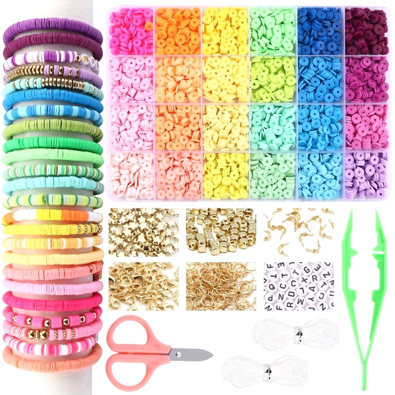Soft Clay Beads Mega Set | 2000–4400pc DIY Jewelry Bead Kit