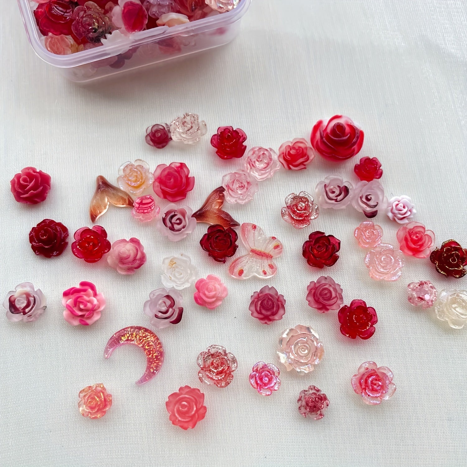 Resin Charms Mix | 35/100pcs Floral & Butterfly Craft Embellishments