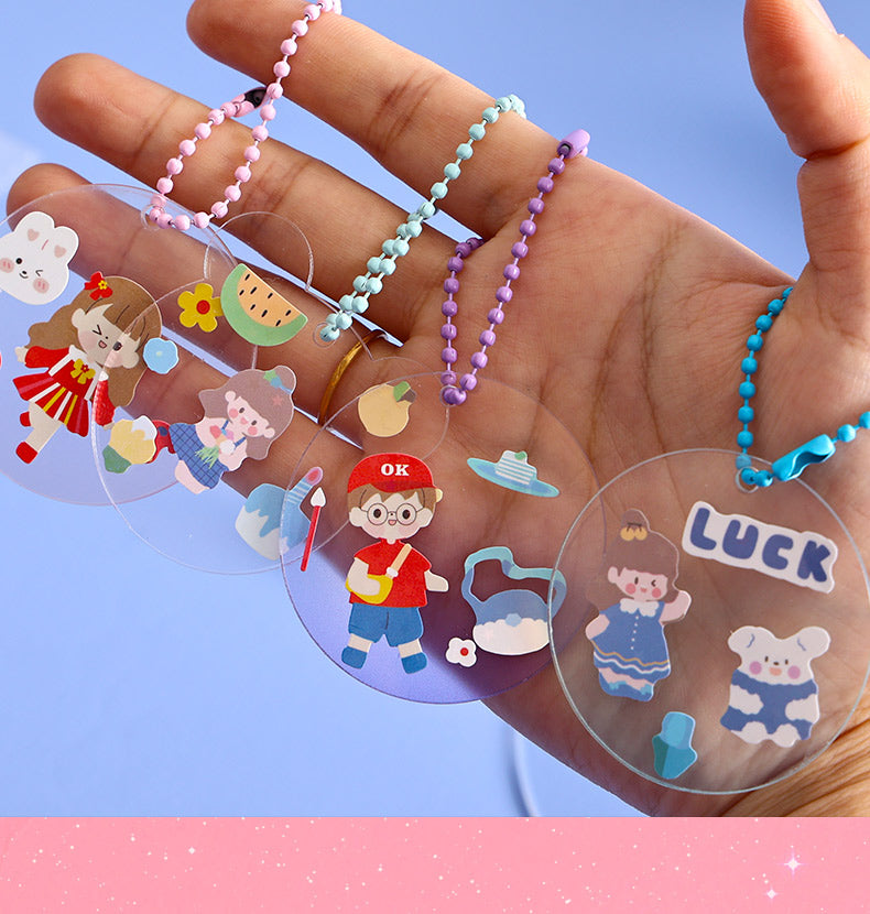 Glitter Keychain Sticker Kit | Gradient DIY Charms with Stencils