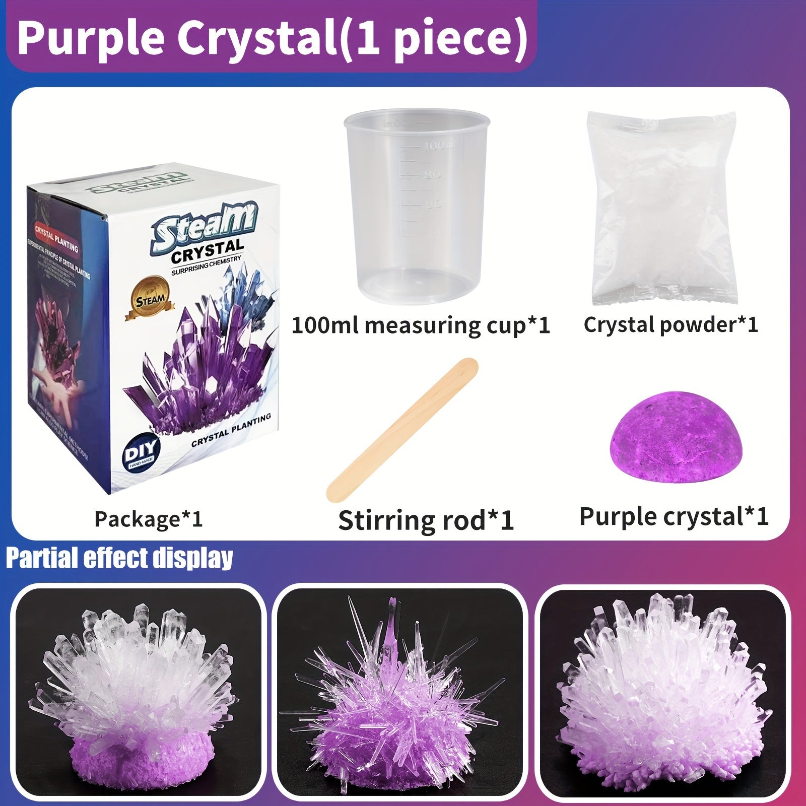 Crystal Growing Science Kit | Kids Colorful Crystal Experiment Set