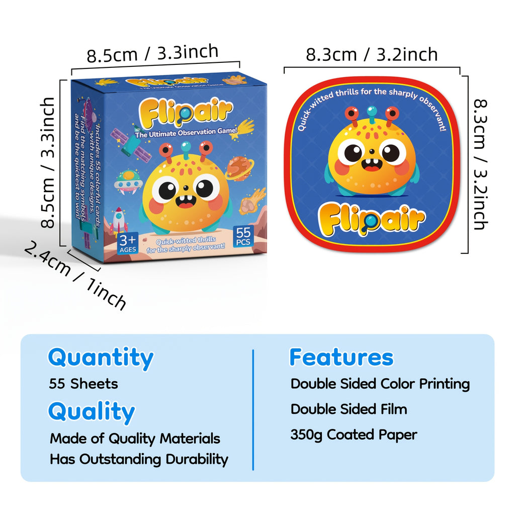 Kids Matching Card Game | 55-Card Memory & Concentration Deck