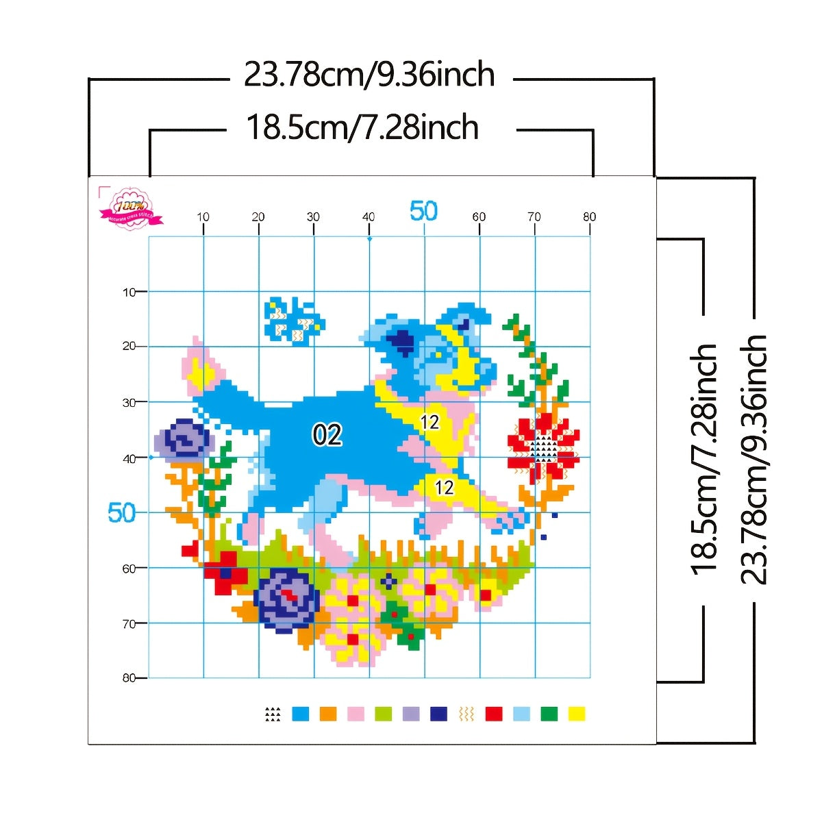 Puppy & Flower Cross-Stitch Kit | Beginner Embroidery Decor