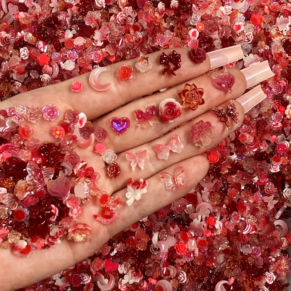 Resin Charms Mix | 35/100pcs Floral & Butterfly Craft Embellishments