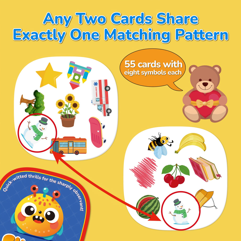 Kids Matching Card Game | 55-Card Memory & Concentration Deck