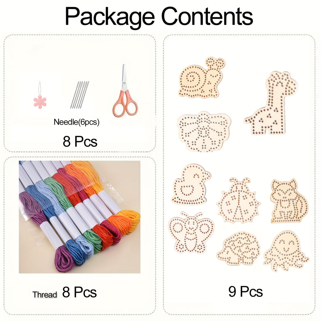 Wooden Animal Sewing Kit | 25pc Lacing Fine-Motor Set