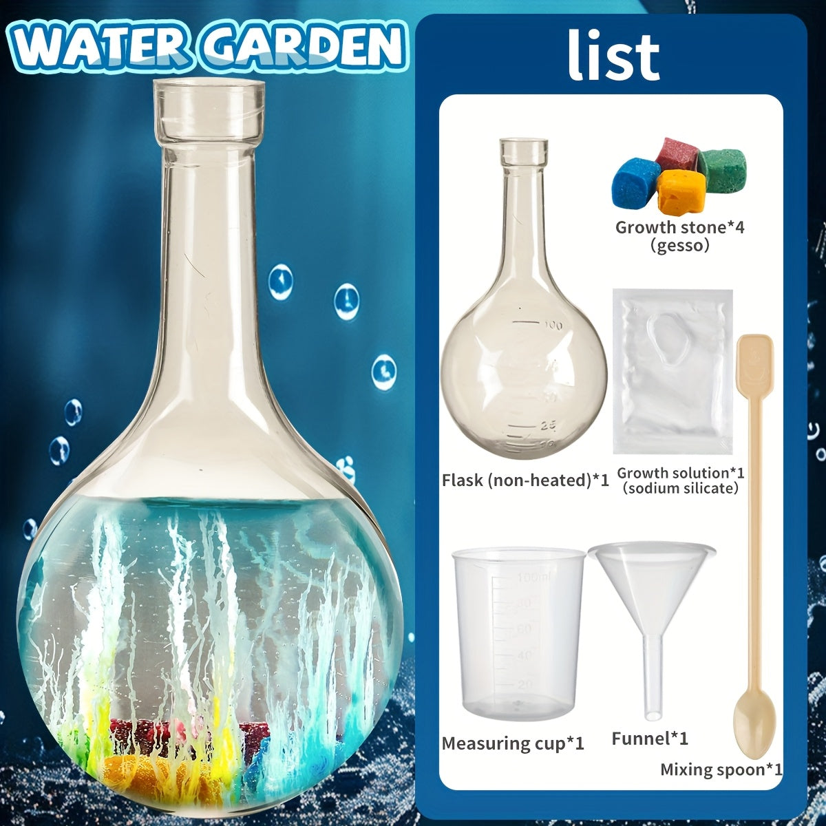 Underwater Magic Growth Stones | Water Garden Crystal Experiment Kit