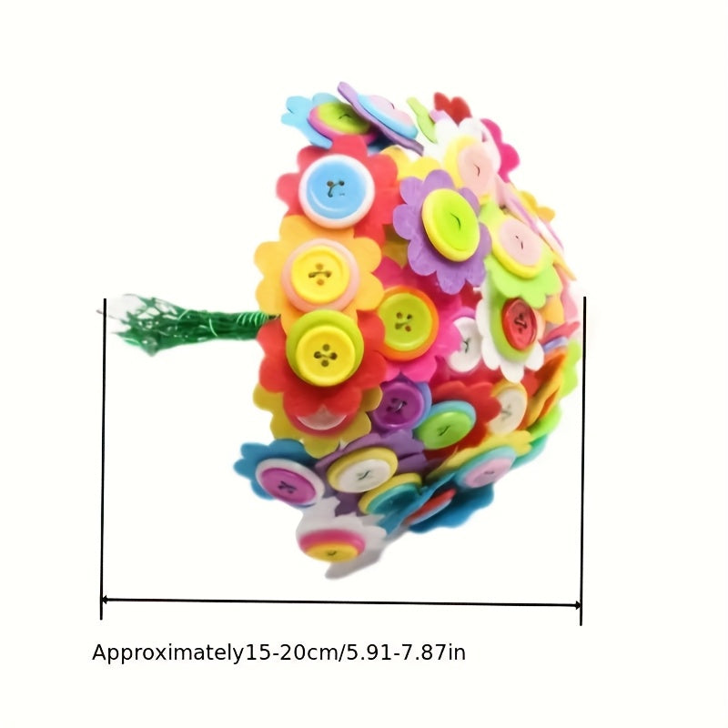 Button Bouquet Craft Kit | 40-Button DIY Flower Arrangement