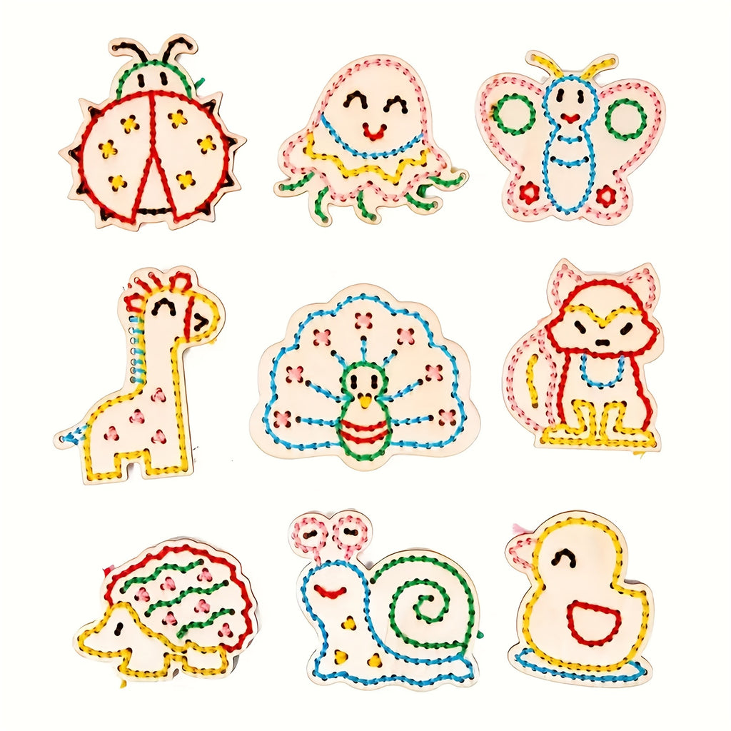 Wooden Animal Sewing Kit | 25pc Lacing Fine-Motor Set