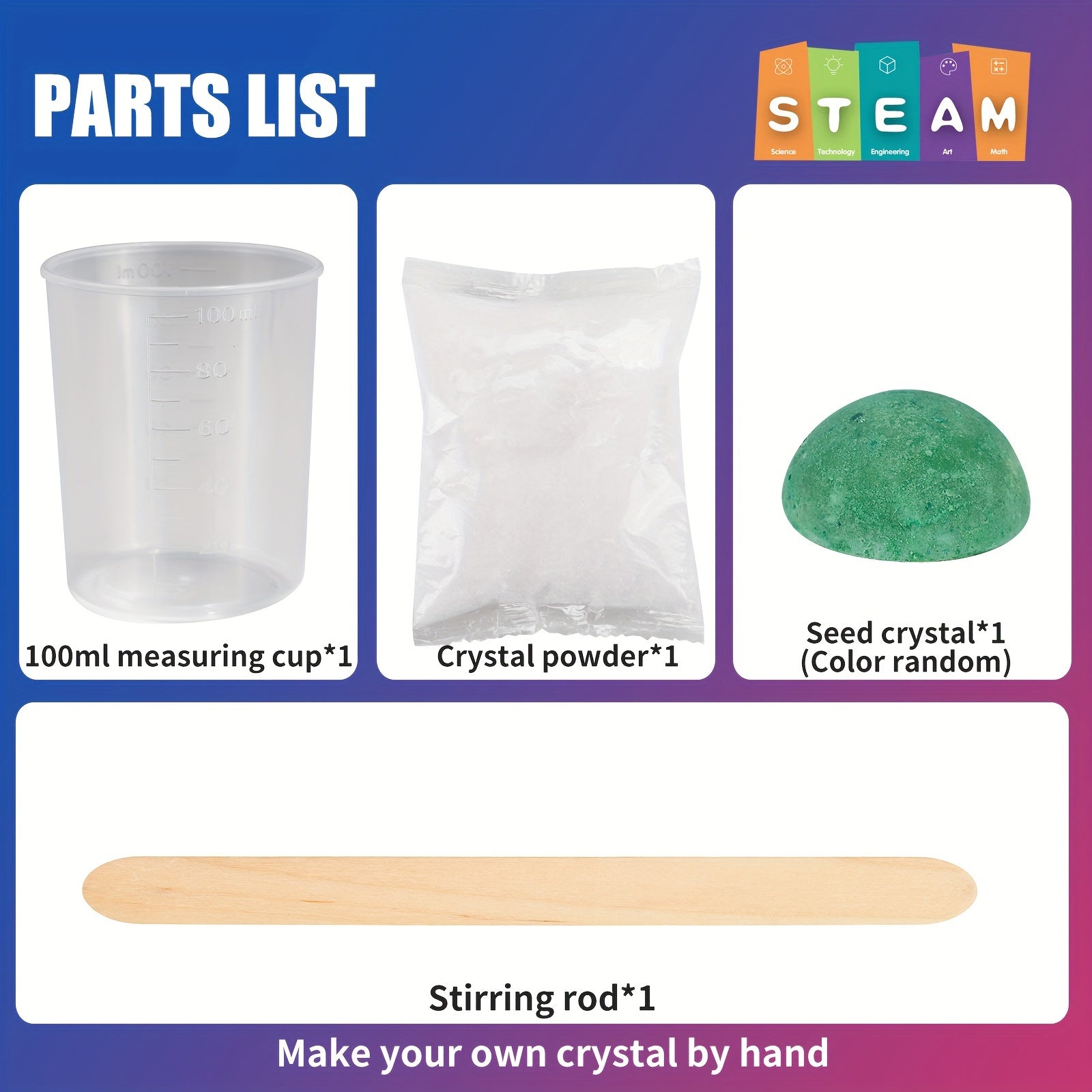 Crystal Growing Science Kit | Kids Colorful Crystal Experiment Set