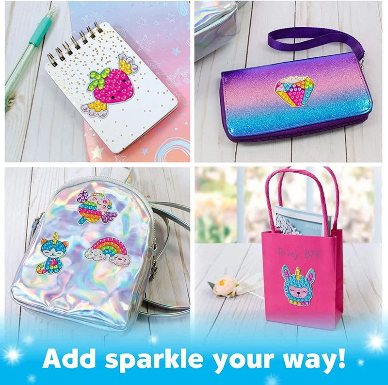 Premium 12 Create Big Gem Diamond Painting Sticker Kit Art Craft Girls Boys Unic