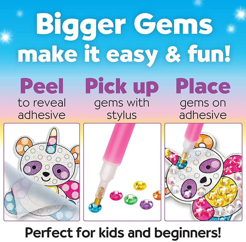 Premium 12 Create Big Gem Diamond Painting Sticker Kit Art Craft Girls Boys Unic