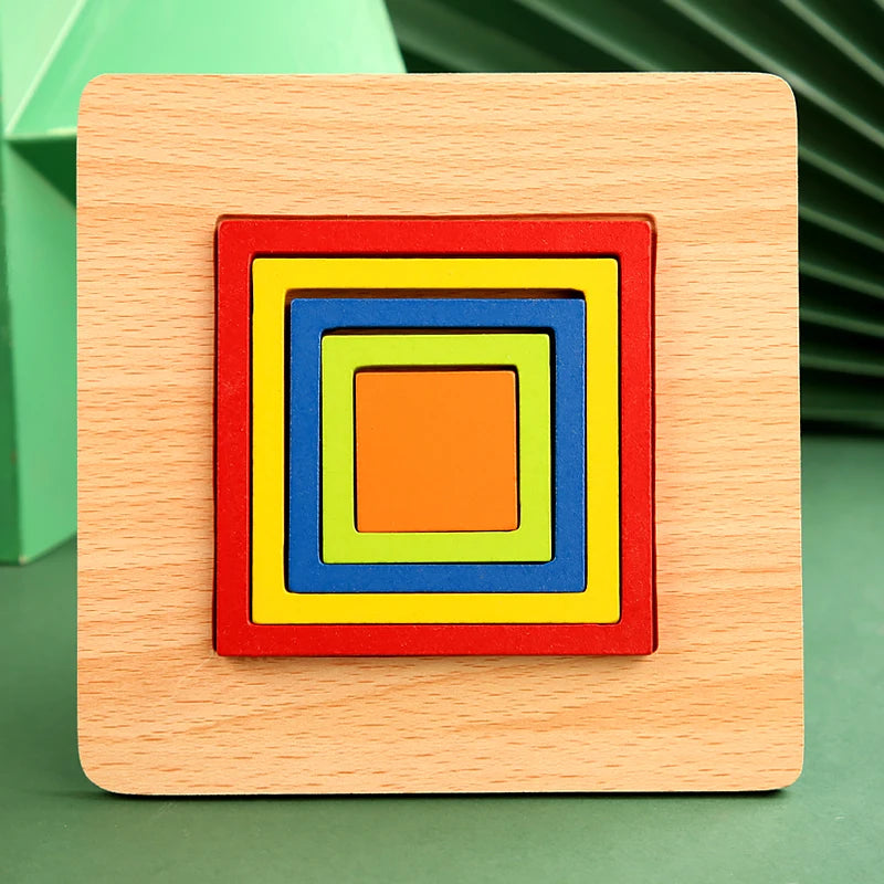 Wooden Color-Matching Sticks Puzzle (Rainbow Montessori)