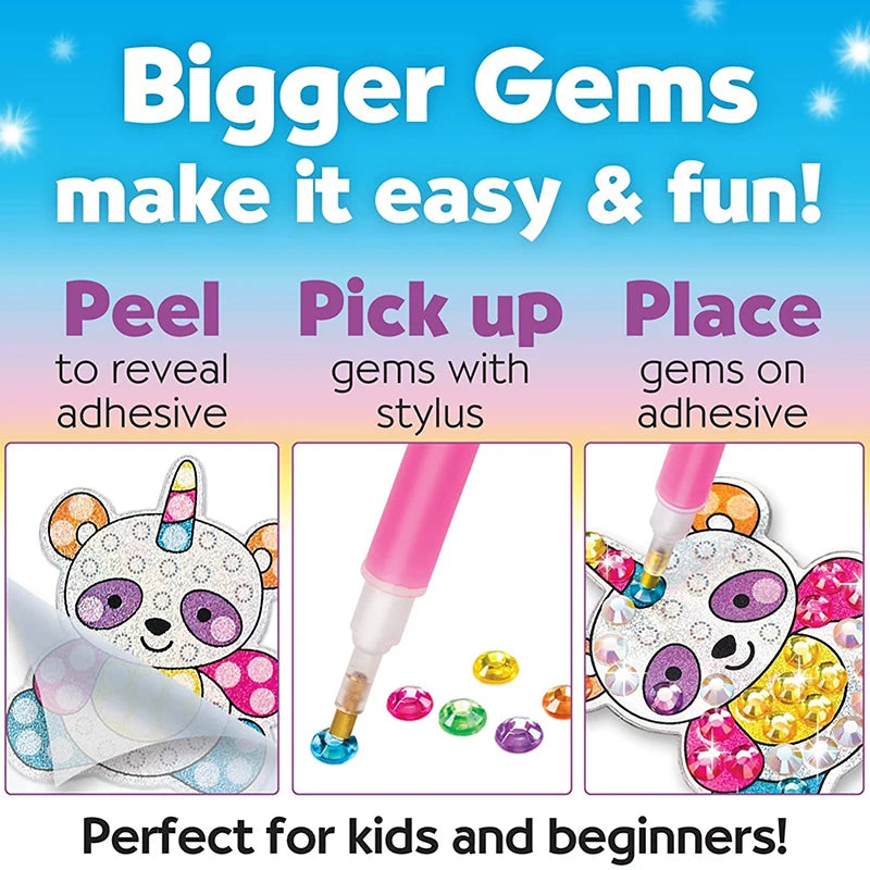 Premium 12 Create Big Gem Diamond Painting Sticker Kit Art Craft Girls Boys Unic