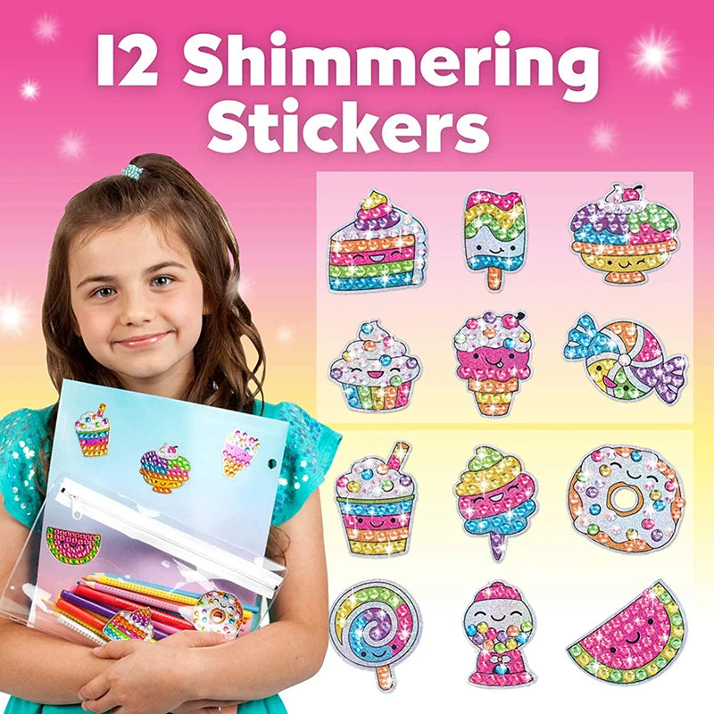 Premium 12 Create Big Gem Diamond Painting Sticker Kit Art Craft Girls Boys Unic