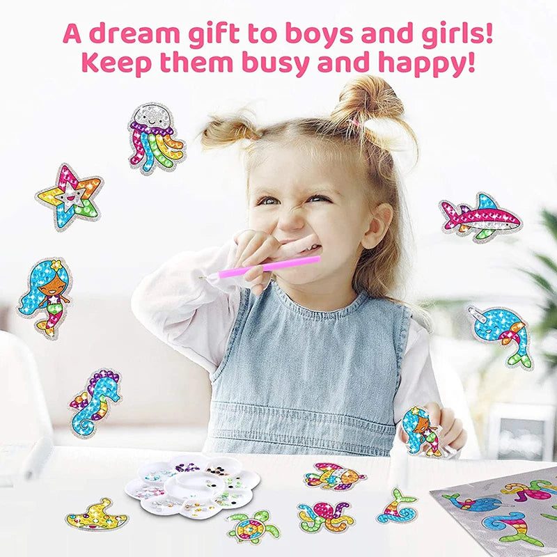 Premium 12 Create Big Gem Diamond Painting Sticker Kit Art Craft Girls Boys Unic