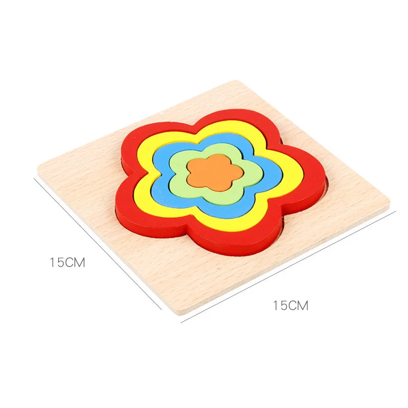 Wooden Color-Matching Sticks Puzzle (Rainbow Montessori)