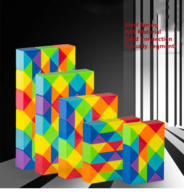 Premium Dingsheng 24 and 36 48 60 72 Segments Magic Rule Snake multi-color 3d pu
